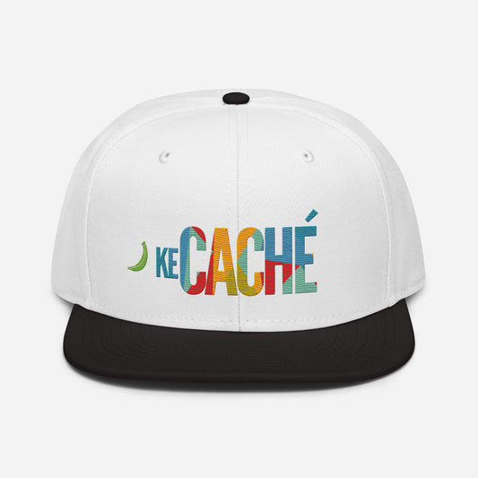 KeCaché Dominican Minimal and Colorful Snapback Hat - White Black