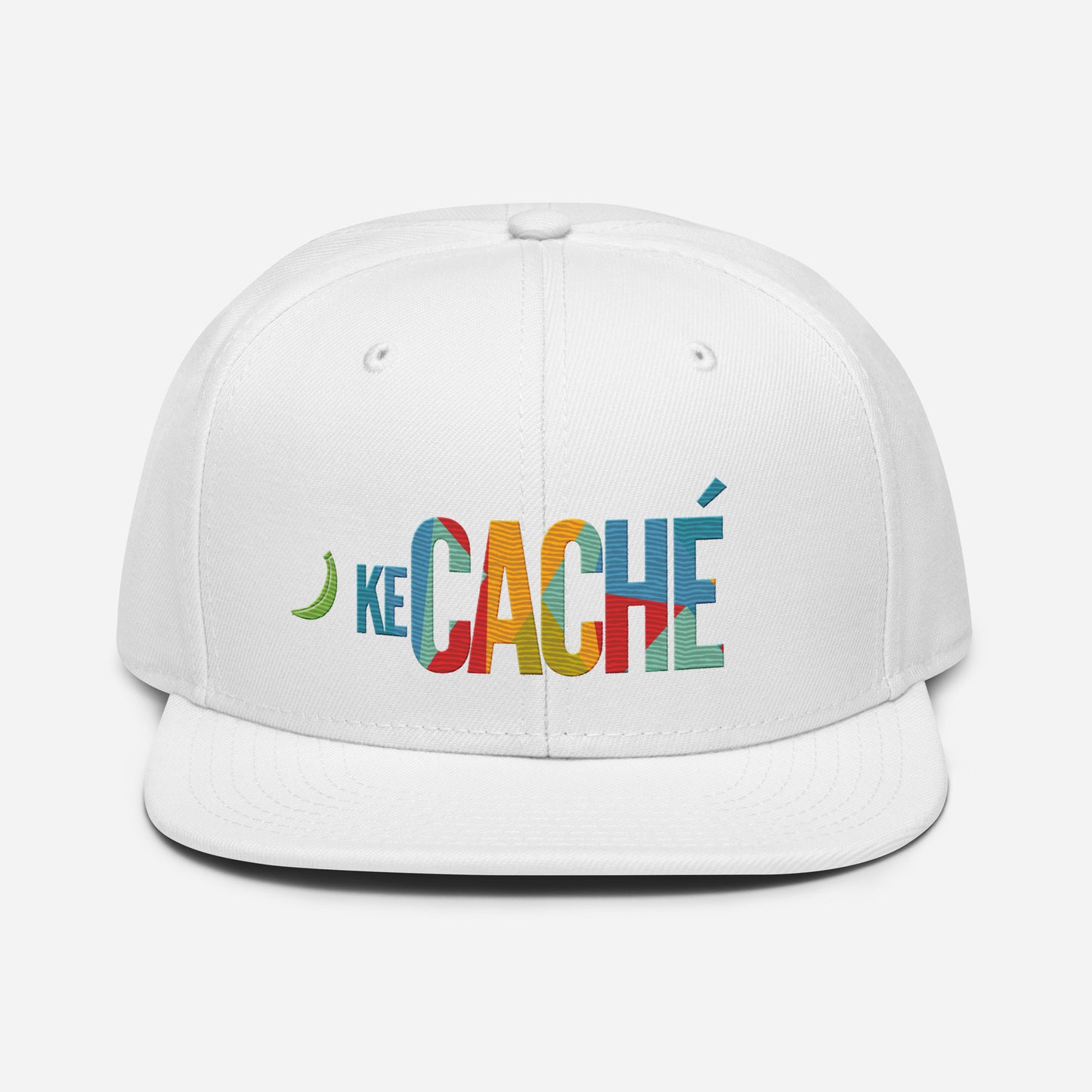  KeCaché Dominican Minimal and Colorful Snapback Hat - All White