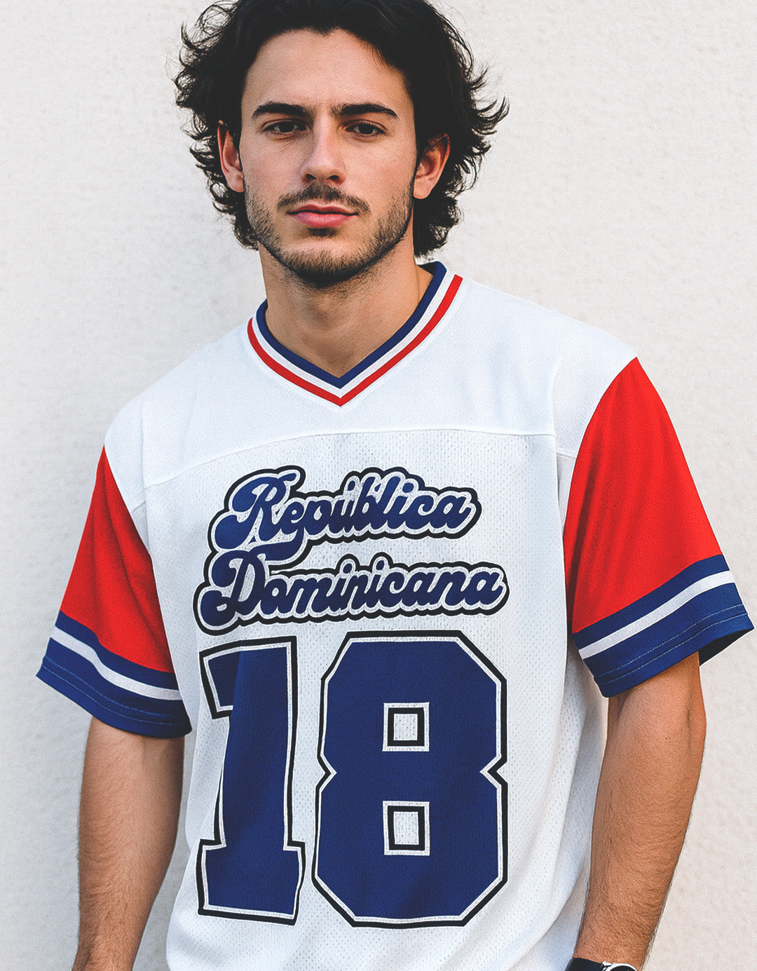 KeCaché | República Dominicana Red, Blue, White Jersey