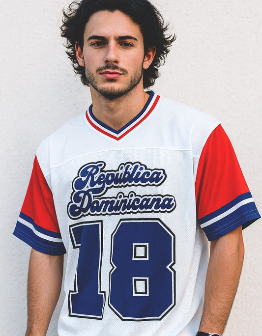 KeCaché | República Dominicana Red, Blue, White Jersey