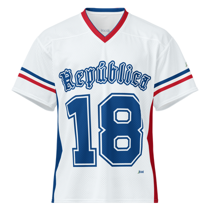 KeCaché | Dominican Republic Independence American Football Jersey (1844 Tribute)