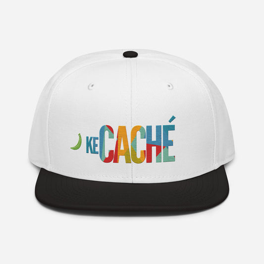  KeCaché Dominican Minimal and Colorful Snapback Hat - White Black