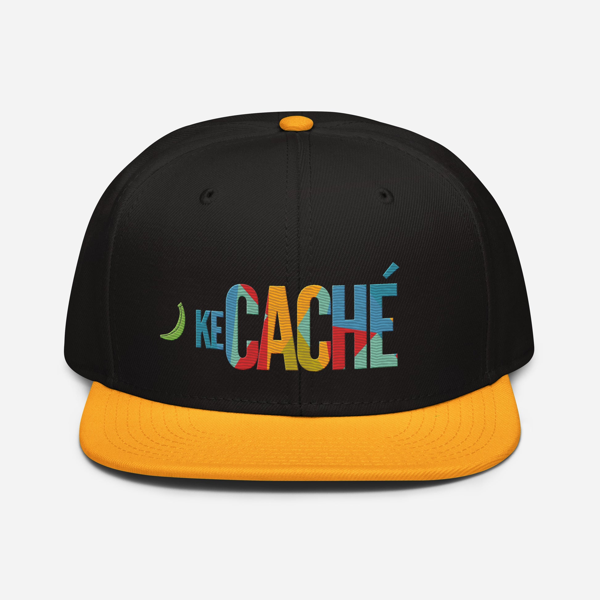  KeCaché Dominican Minimal and Colorful Snapback Hat - Black Yellow