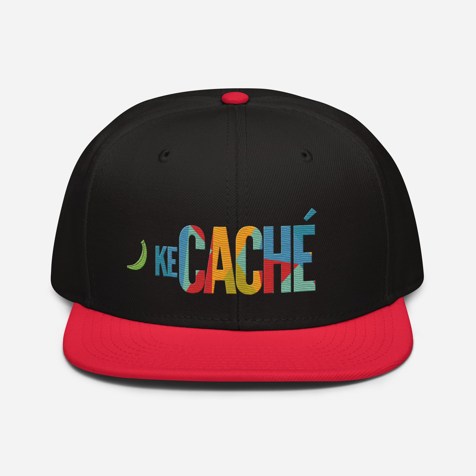  KeCaché Dominican Minimal and Colorful Snapback Hat - Black Red