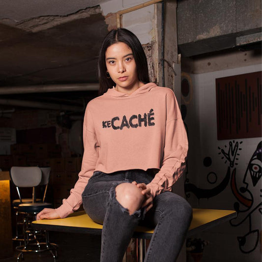 KeCaché | Peach Scribbled Crop Hoodie - KeCaché