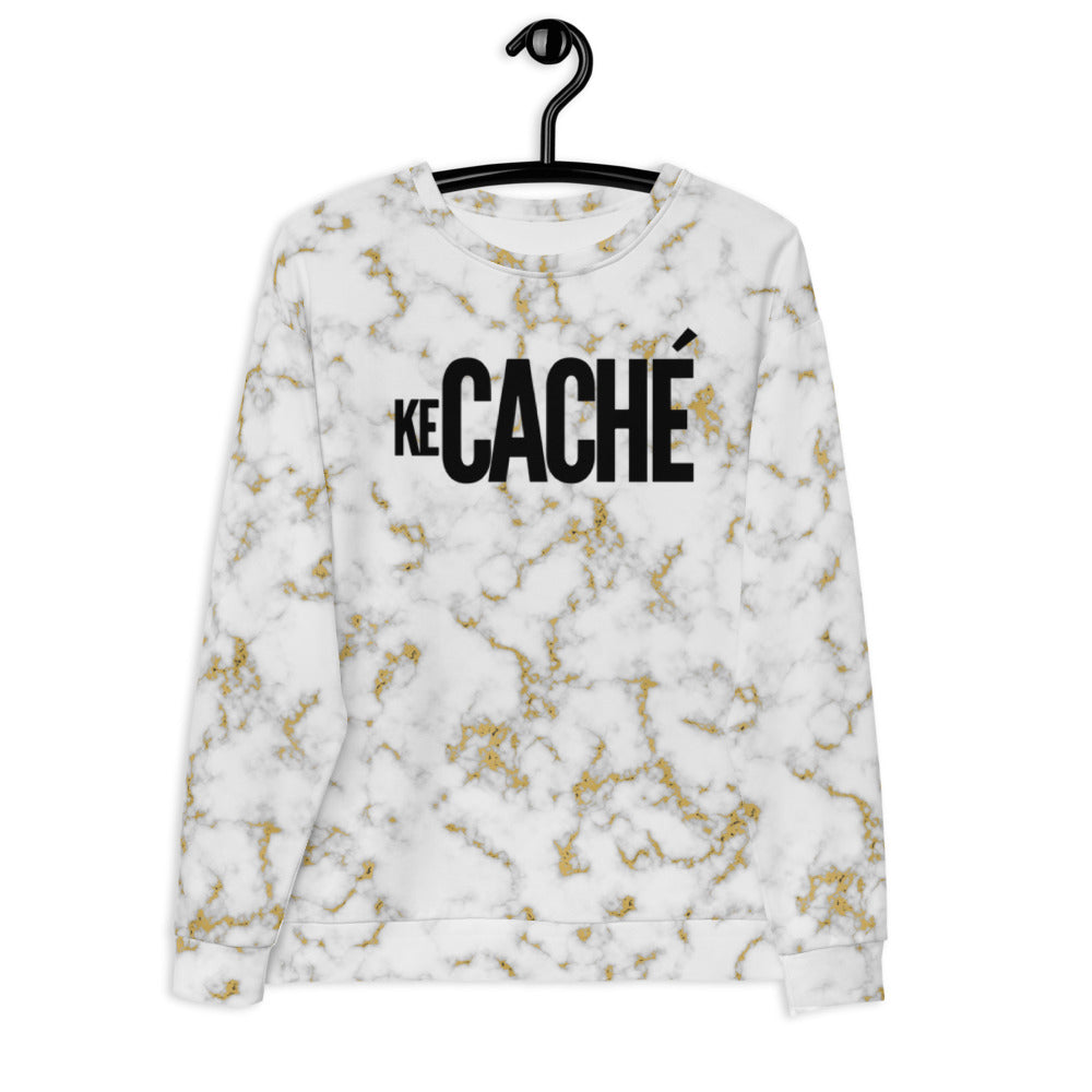 KeCaché | White/Yellow Gold Marble Sweatshirt