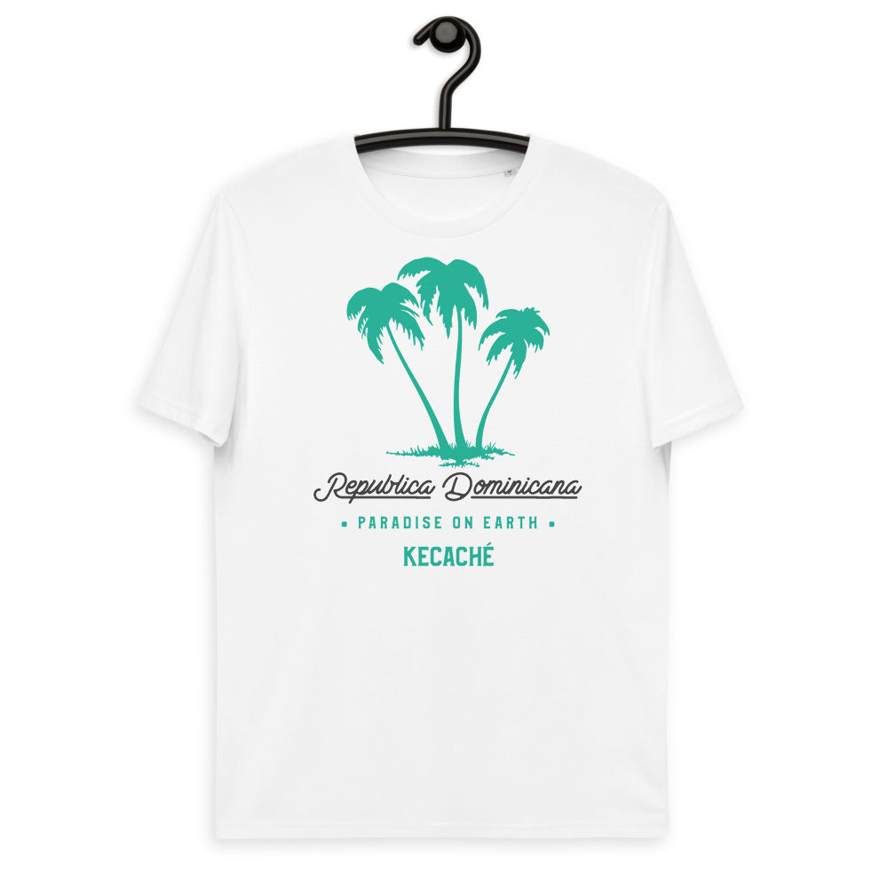 Alt Text: KeCaché 'Dominicano de Pura Cepa' white Shirt - Celebrate your Dominican roots with this pride-filled shirt. Perfect for true Dominicans who want to showcase their cultural identity and heritage with style.