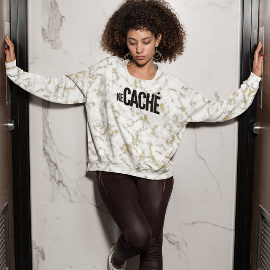 KeCaché | White/Yellow Marble Pullover, domincan brand